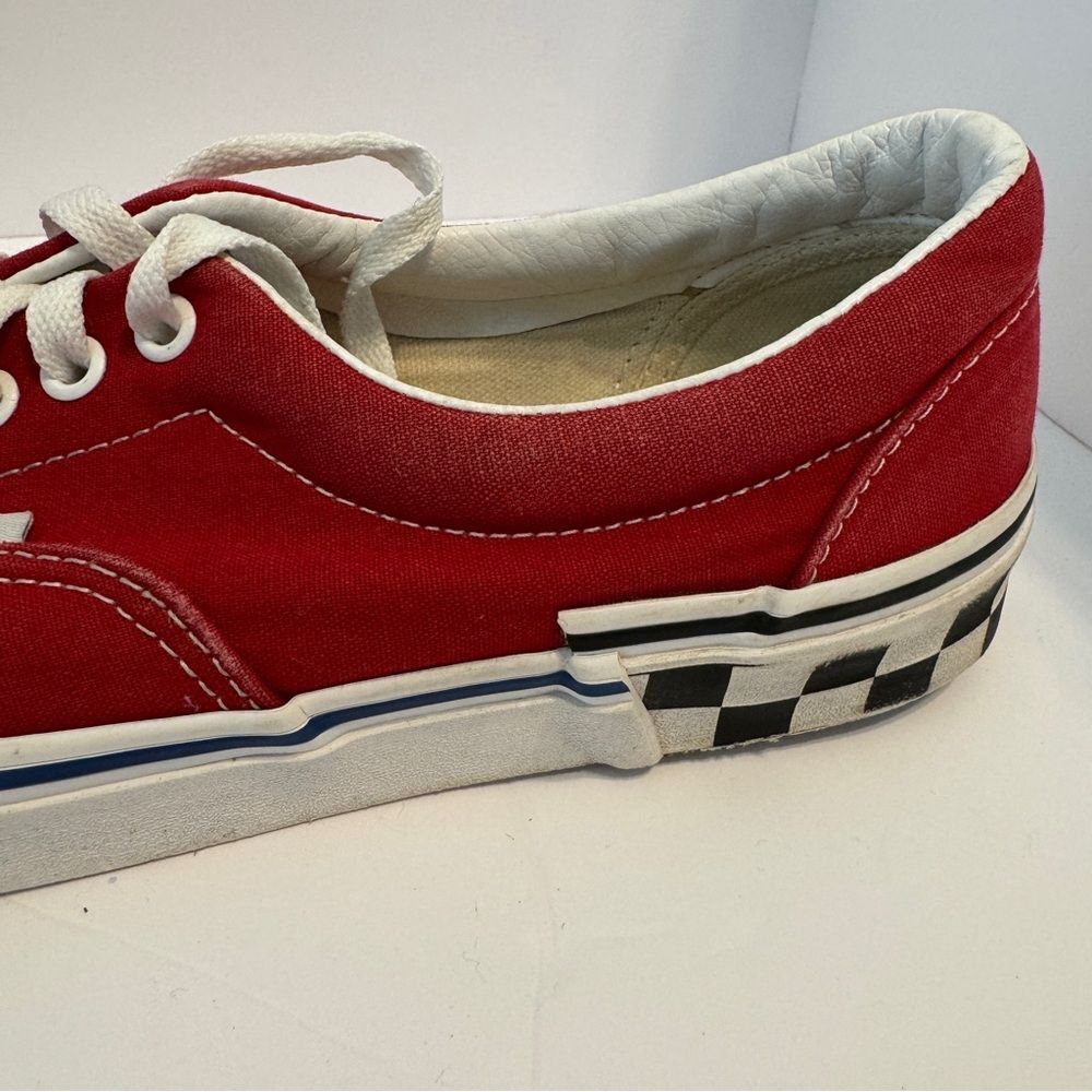 Vans Red Canvas Checkerboard Heel Sneakers Size 10 Men / 11.5 Women - Picture 7 of 16